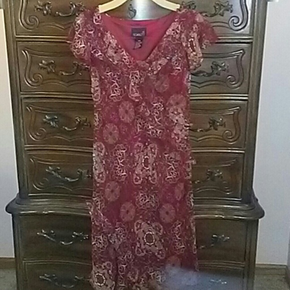 Ruffle Red Western Dress 5/6 - Picture 2 of 2